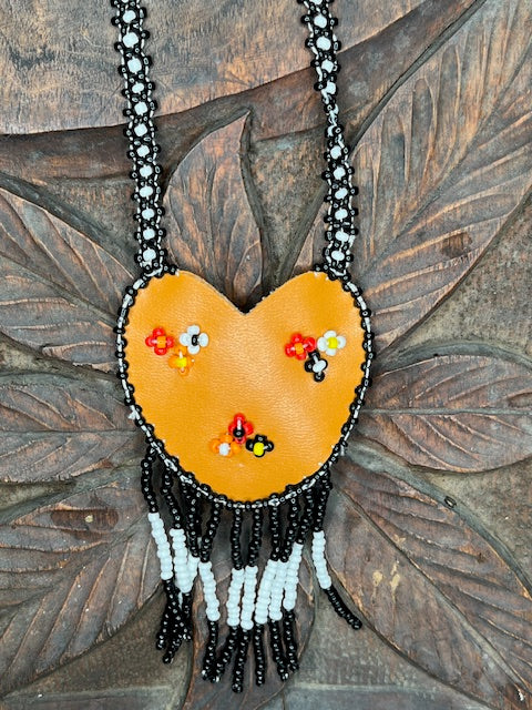 Beaded Heart medicine pouch regalia