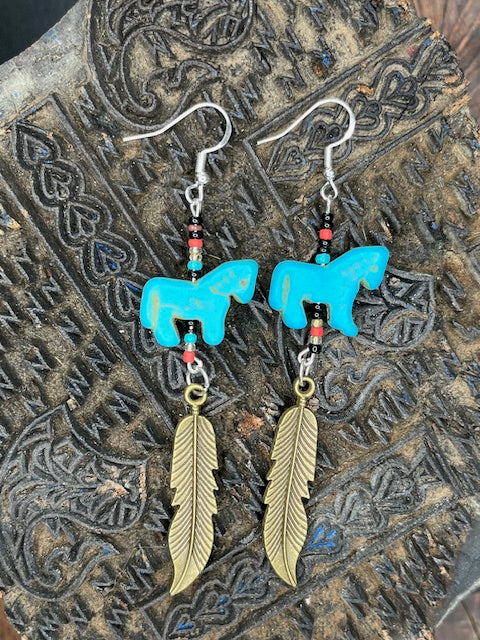 Turquoise Pony earring
