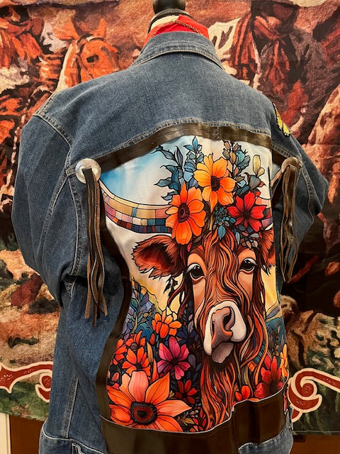Highlander cow denim
