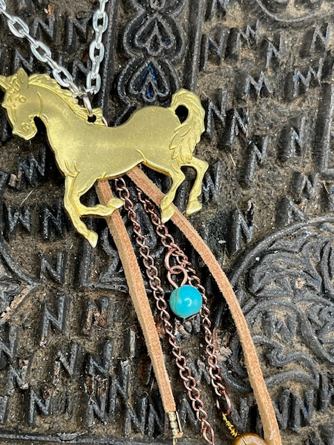 Vintage Sweet Sterling Gold Galloping horse
