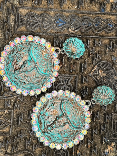 Teal Long Horn Bling