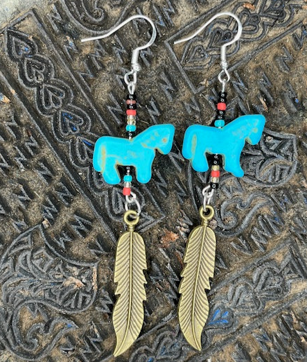 Turquoise Pony earring