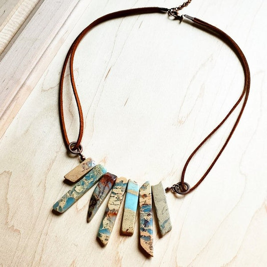 Beautiful genuine Aqua Terra Stones necklace gift