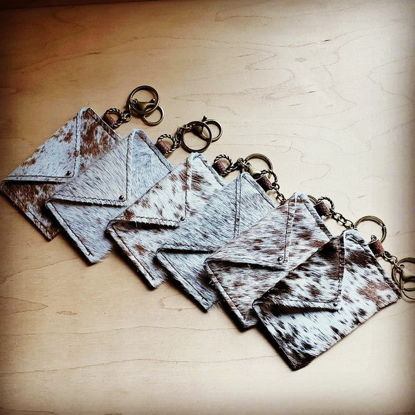 Credit Card Wallet-Spotted Brindle Hair on Hide
