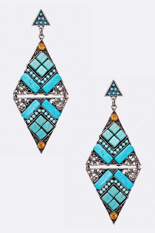 Iconic Stone Pave Western Earrings