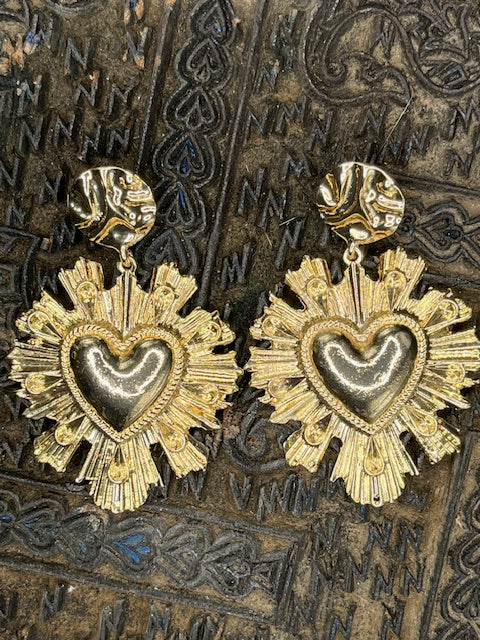 Gold Flaming heart Large