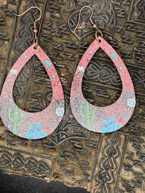 Painted Cactus Hoops