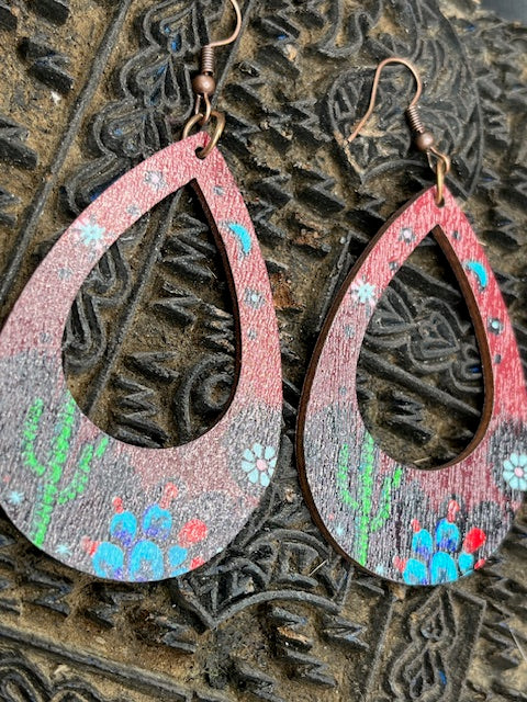 Painted Cactus Hoops