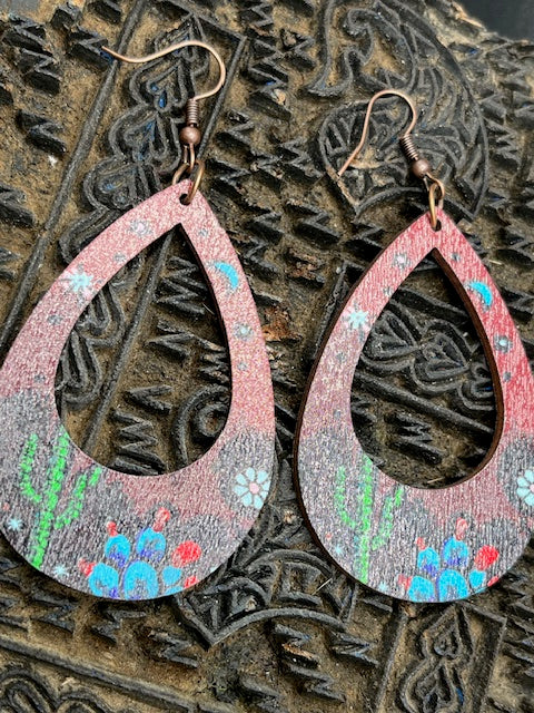 Painted Cactus Hoops