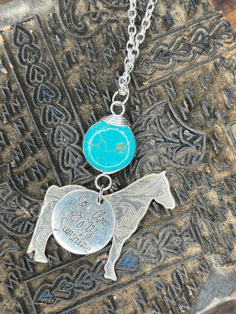 Silver Plate Horse necklace