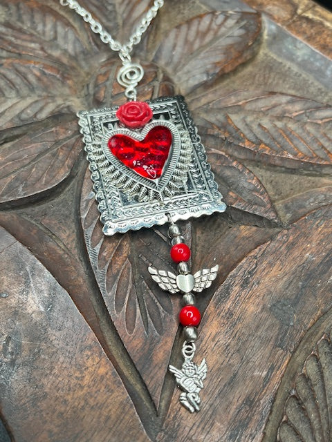 hand crafted angel heart necklace c.rainwater