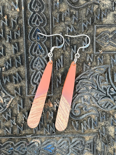 Peach Walnut Earrings