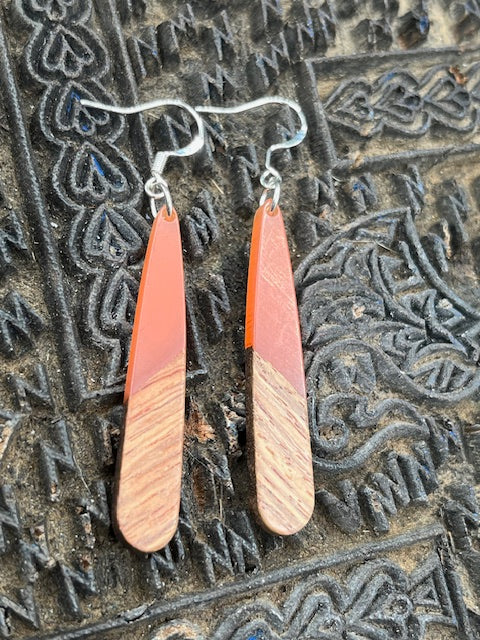 Peach Walnut Earrings