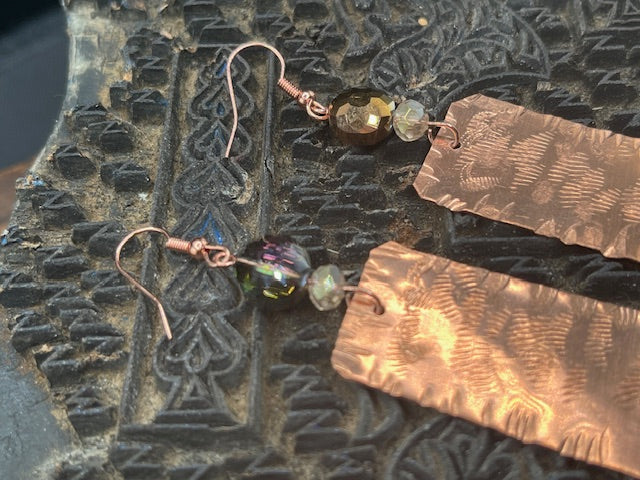 Hand Forged Copper Earrings