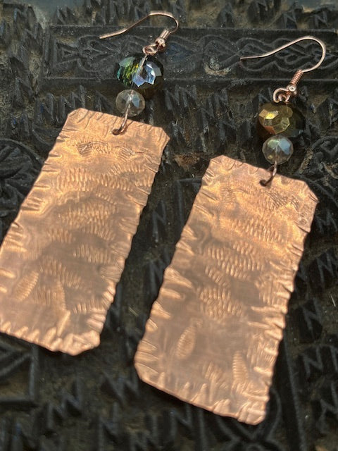 Hand Forged Copper Earrings