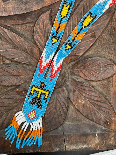 Vintage Blue Thunder bird beaded