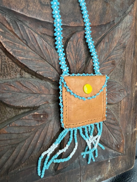 Vintage Beaded Eagle Medicine Pouch