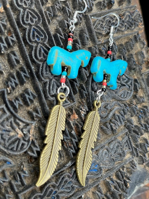 Turquoise Pony earring
