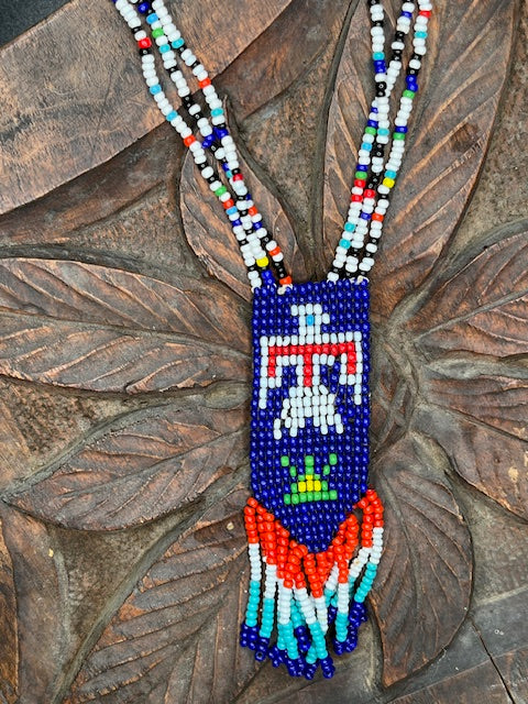 Blue Seed Bead Thunderbird