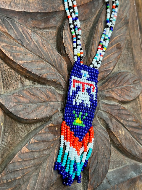 Blue Seed Bead Thunderbird
