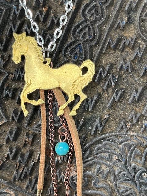 Vintage Sweet Sterling Gold Galloping horse
