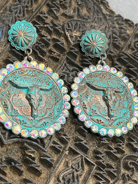 Teal Long Horn Bling