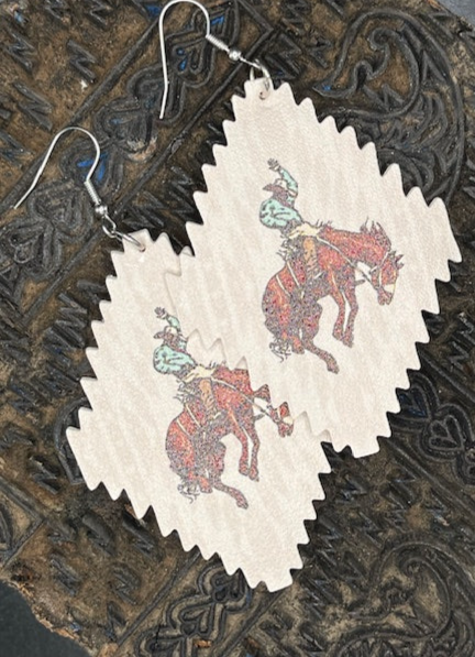 Buck-a-roo Leather Earring
