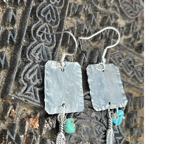 Tin Feather Earrings