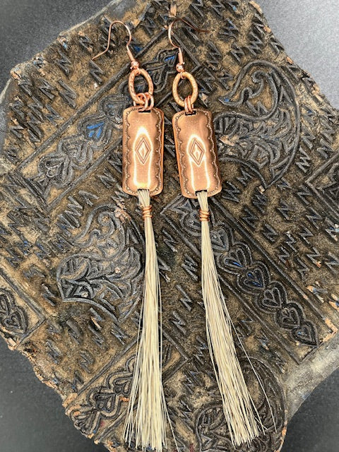 Copper blond Horse Hair Earrings