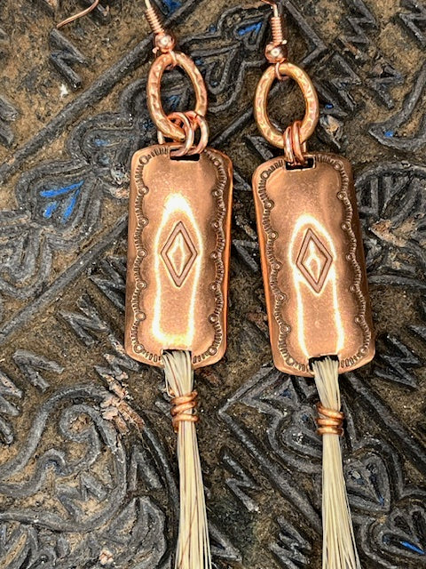 Copper blond Horse Hair Earrings