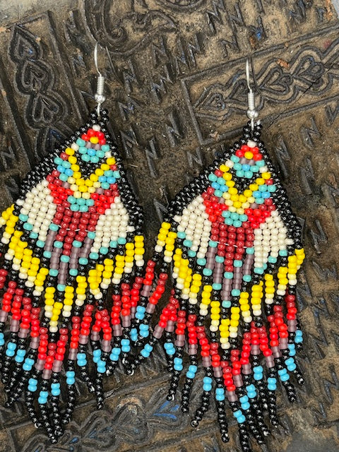 handmade beaded western earrings. 
