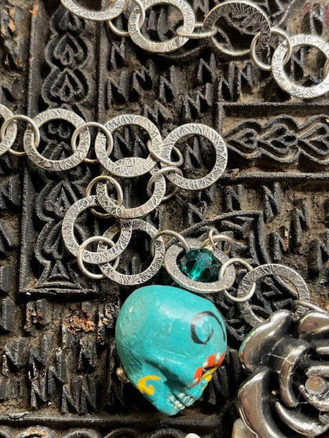Day of Dead Necklace Wood
